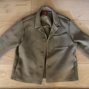 Nike Tech Men's Olive Green Button-Front Overshirt